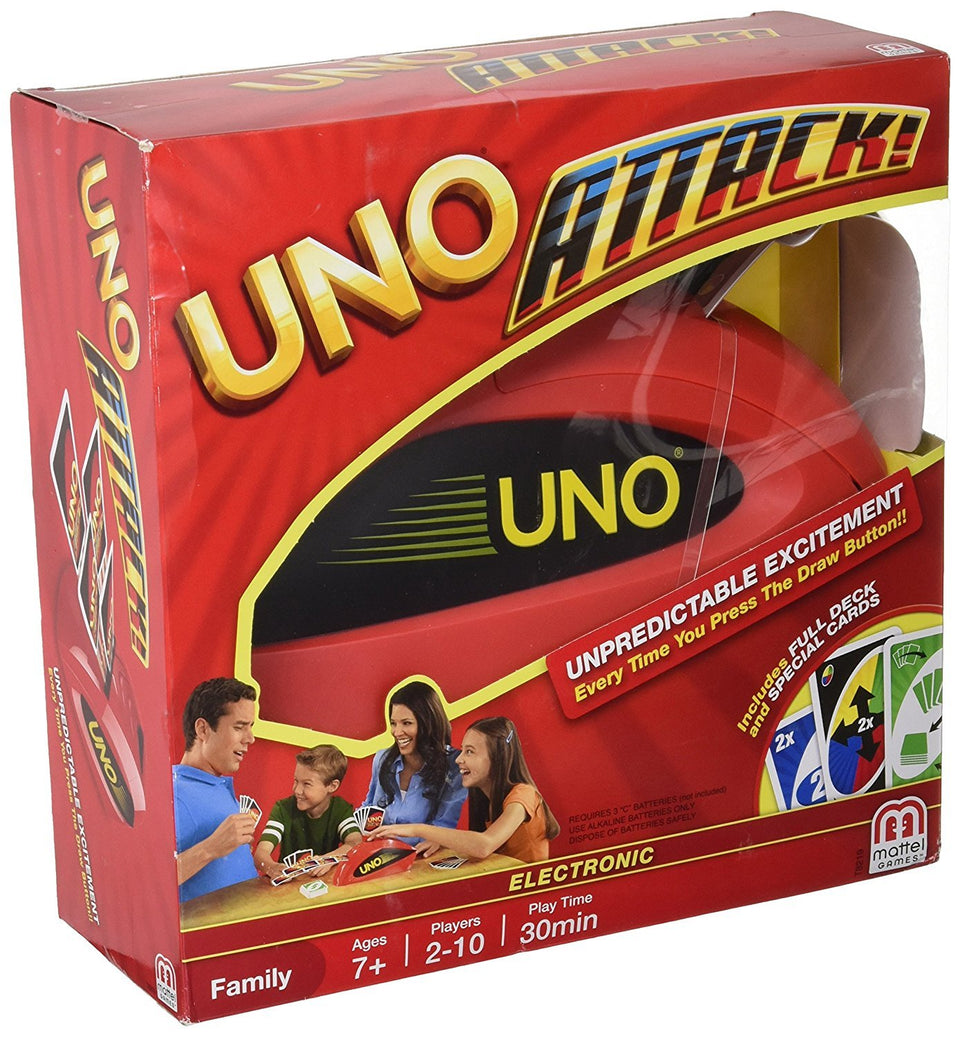 UNO Attack! game box with bright colors inviting family play