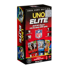 UNO Elite NFL 2025 Core Edition pack open reveals Elite Action cards for exciting game nights.