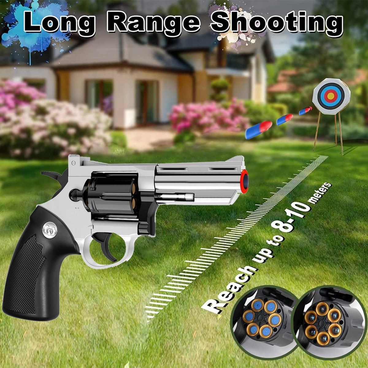 Unseki revolver hammer cock action toy gun for intuitive firing