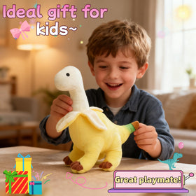 unsnurnoch 11-inch plush dinosaur standing upright, ideal gift option for birthdays
