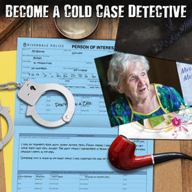 Unsolved Case Files map and crime-scene visuals, helps visualize the investigation.