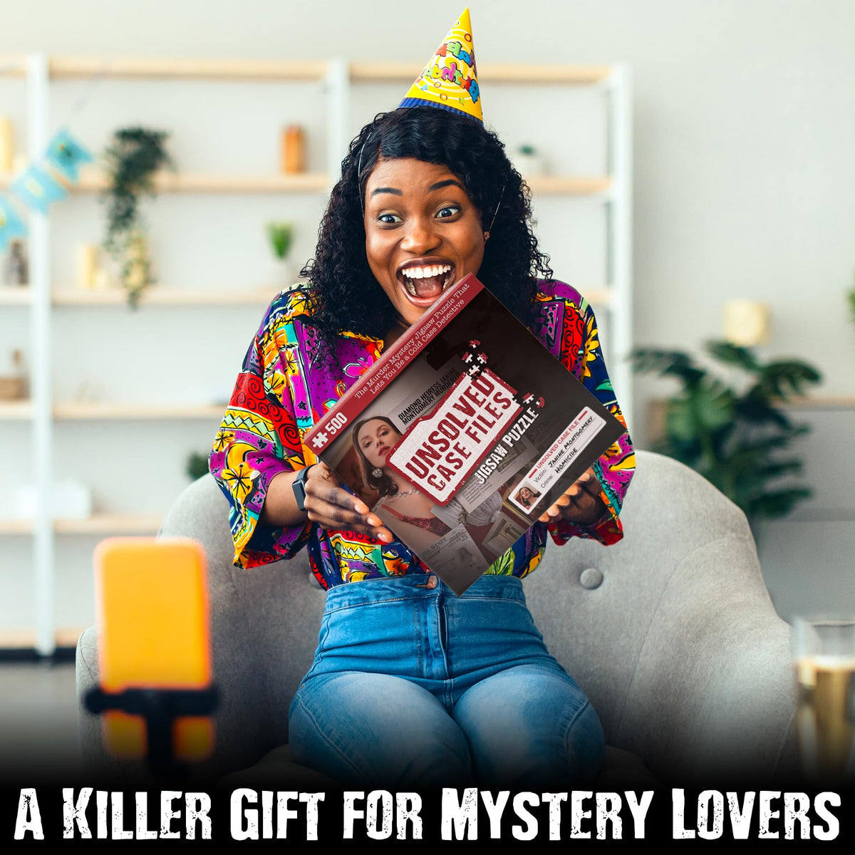 Unsolved Case Files mystery gift box—great for game night.