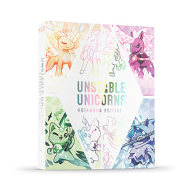 Unstable Unicorns Diamond Edition box art with foil detailing for a premium look