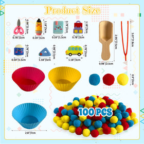 Unvola 154Pcs pencils and scissors setup to boost fine motor control and pretend play