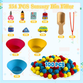 Unvola sorting cups for color and number recognition in classroom-style play