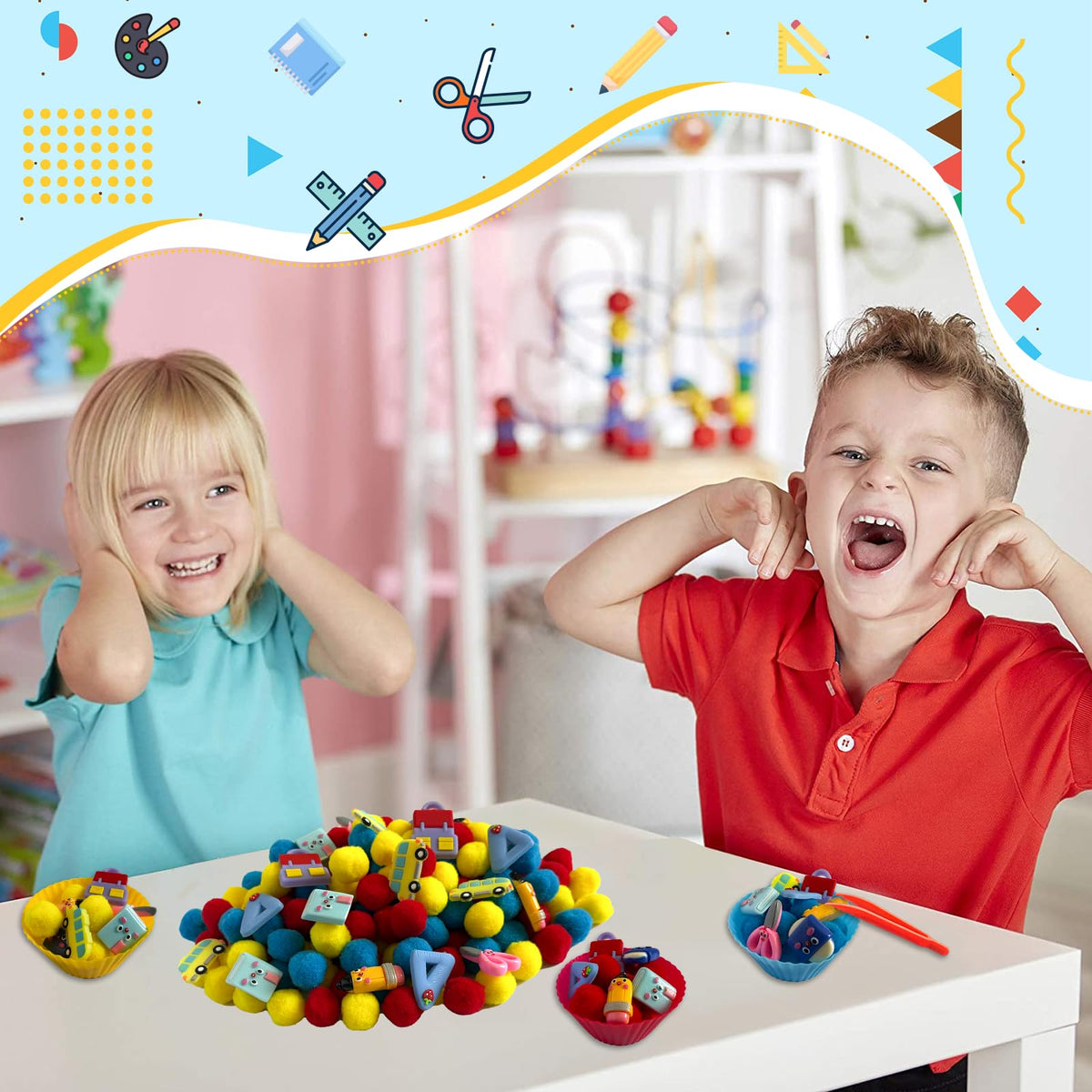 Unvola wooden scoops for hands-on manipulation and precision during activities