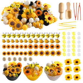 Unvola bee pom-poms for color sorting and fine motor play.