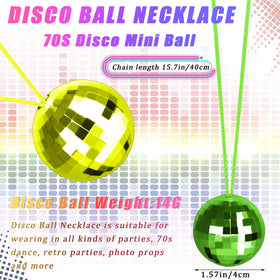Uoeo disco ball necklace wearability on model for versatile looks