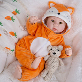 UOFTKIZ 17-inch baby doll with soft vinyl limbs for cuddling and nurturing play.