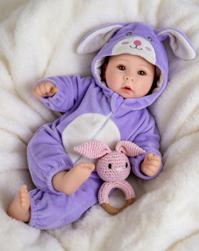 UOFTKIZ Real Life Baby Doll with open eyes for lifelike play and nurturing imagination.