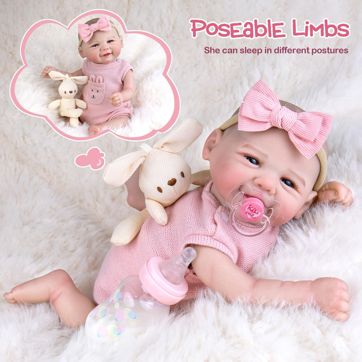 UOFTKIZ reborn doll soft vinyl body for gentle, durable snuggles
