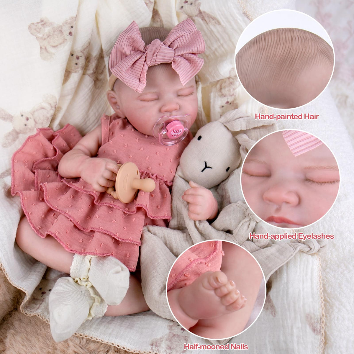 UOFTKIZ Soft cloth body doll offers gentle skin-friendly touch for cuddles