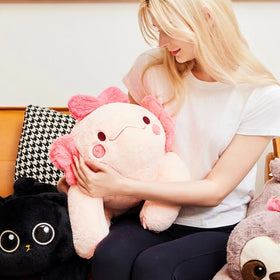 The uoozii 20 pink axolotl removable washable cover makes cleaning easy.