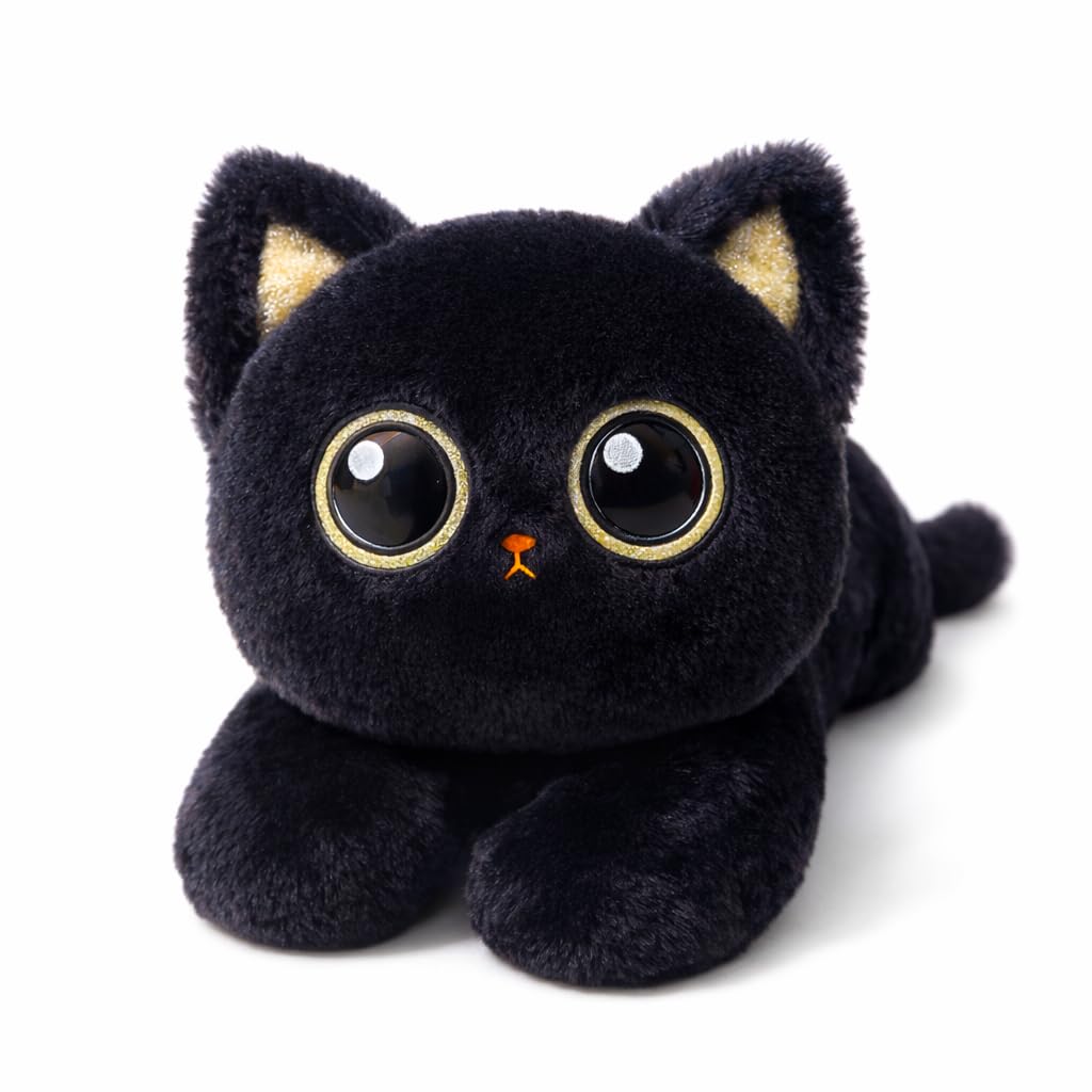 uoozii 20-inch black cat weighted plush offers a balanced hug for cozy moments.