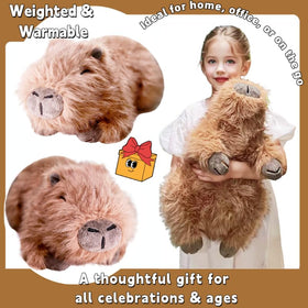 Uoozii Capybara weighted plush closeup highlights soft fabric texture.