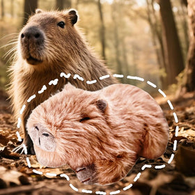 Uoozii Capybara weighted plush side view for deep, relaxing calm.