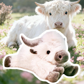 uoozii Highland Cow plush with washable cover for easy cleaning