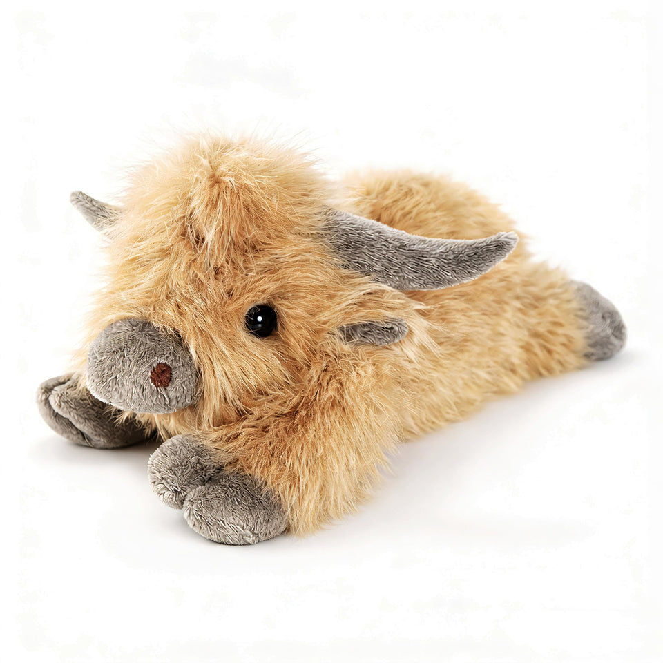 uoozii Highland Cow weighted plush delivers a secure hug for kids at bedtime