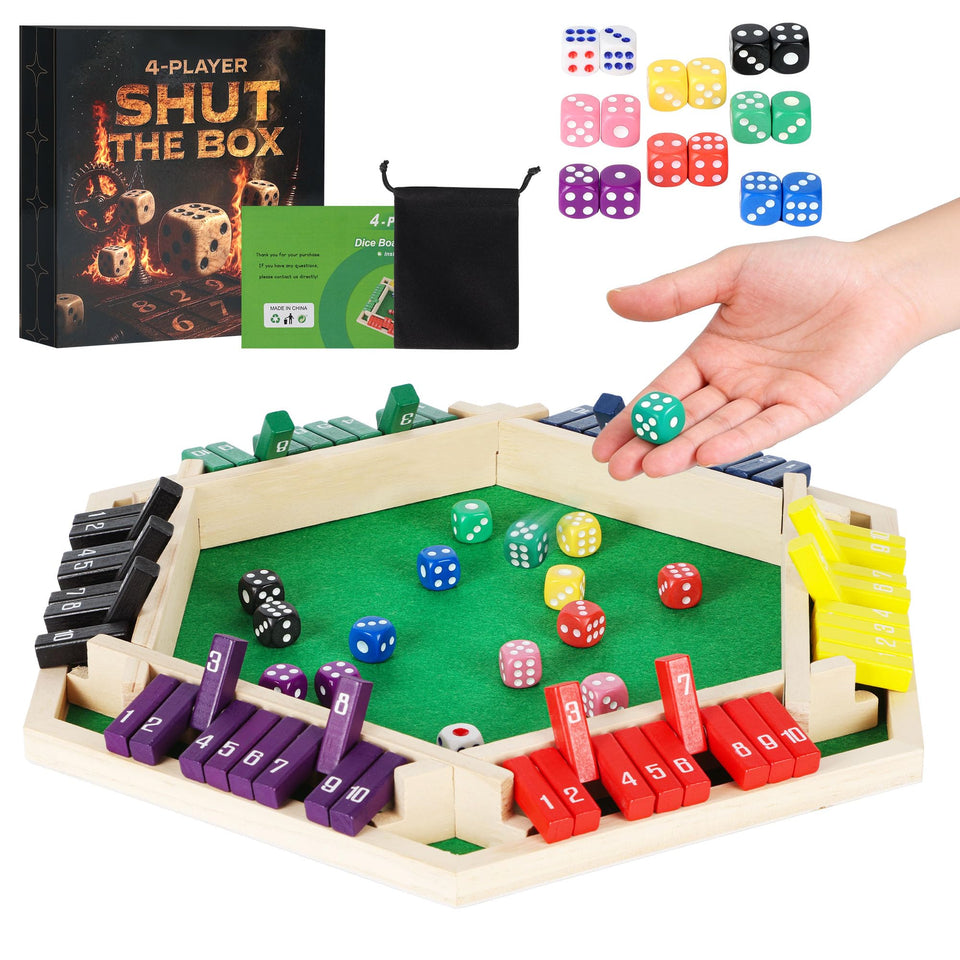 Uowivi Shut The Box board with hexagonal layout ideal for group play