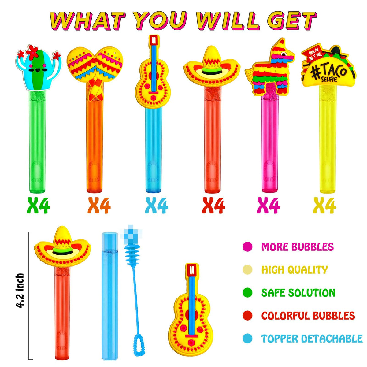 uoyoi mini bubble wands 4.2 inches, pocket-sized for easy play