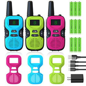 Upitry kids walkie talkies in hand with clear outdoor communication.