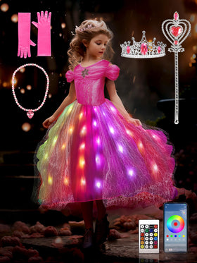 UPORPOR princess costume lights dress for magical playtime and parties