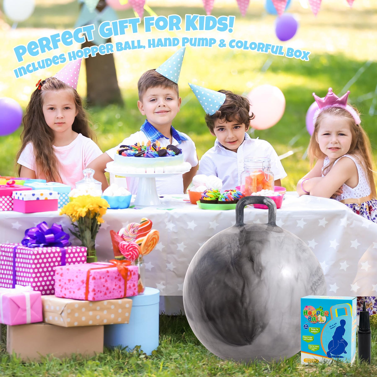 Durable PVC construction of the Clouds Hopper Ball by Upper Rider