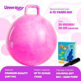Upper Rider Clouds Hopper Ball handle grip showcases secure grip for safe, energetic jumps.