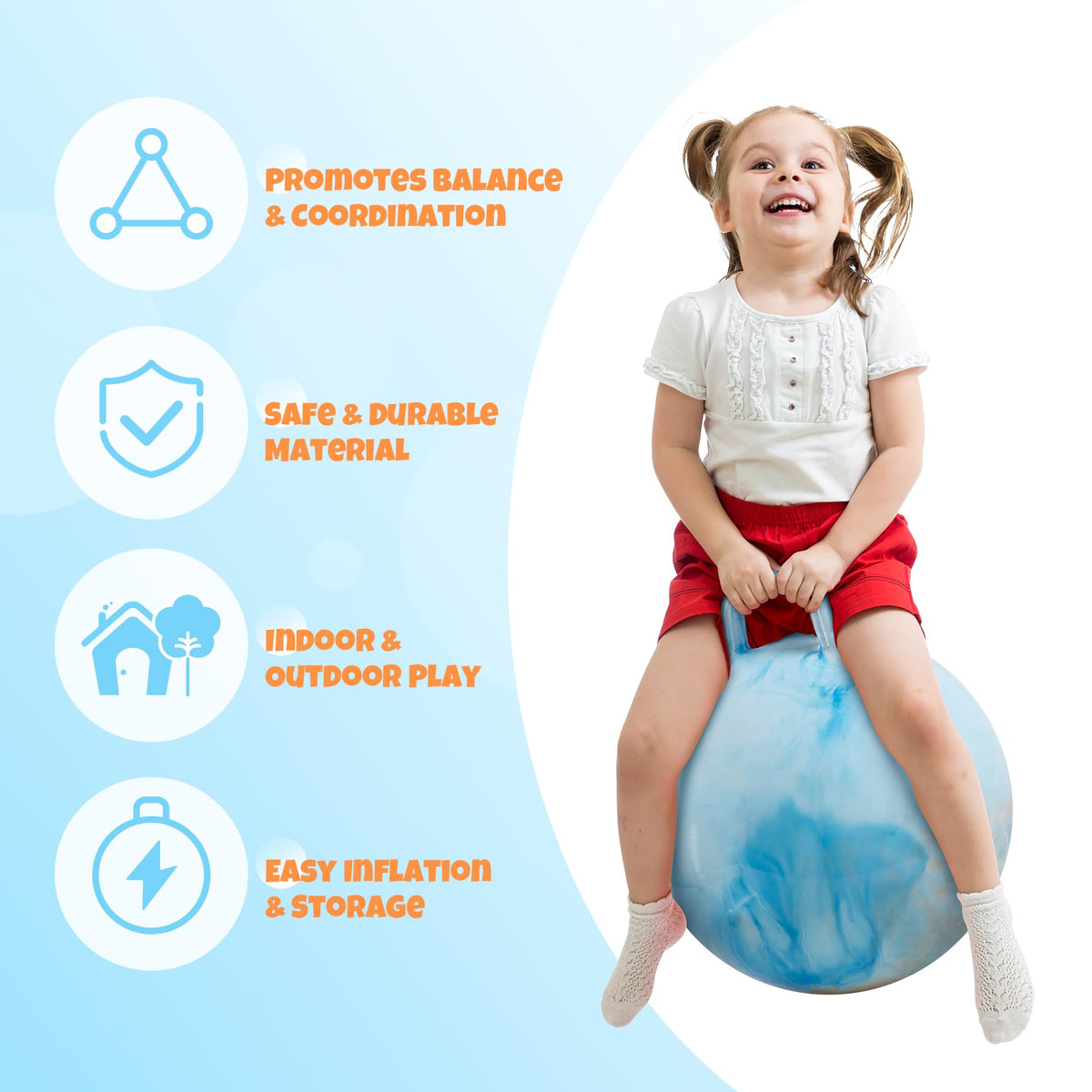 Upper Rider clouds hopper ball inflated with included pump