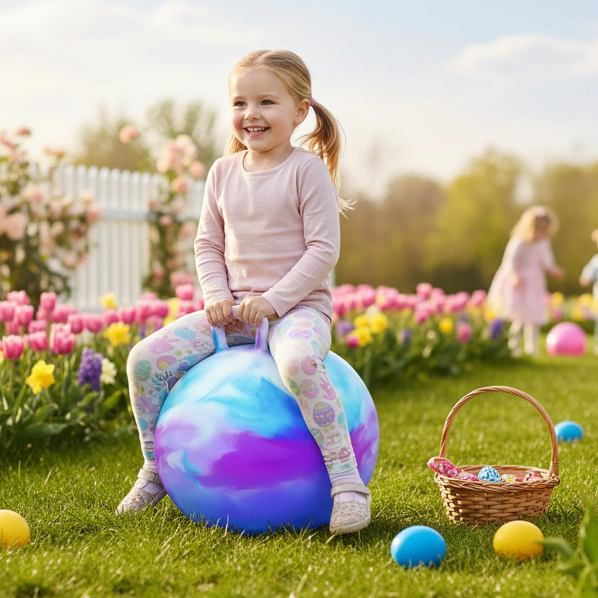 Upper Rider Hopper Ball builds balance and coordination during active play.