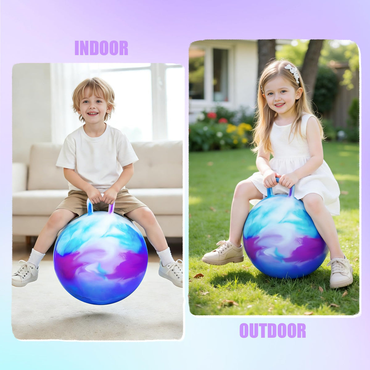 Upper Rider Hopper Ball includes pump and tools for quick setup.