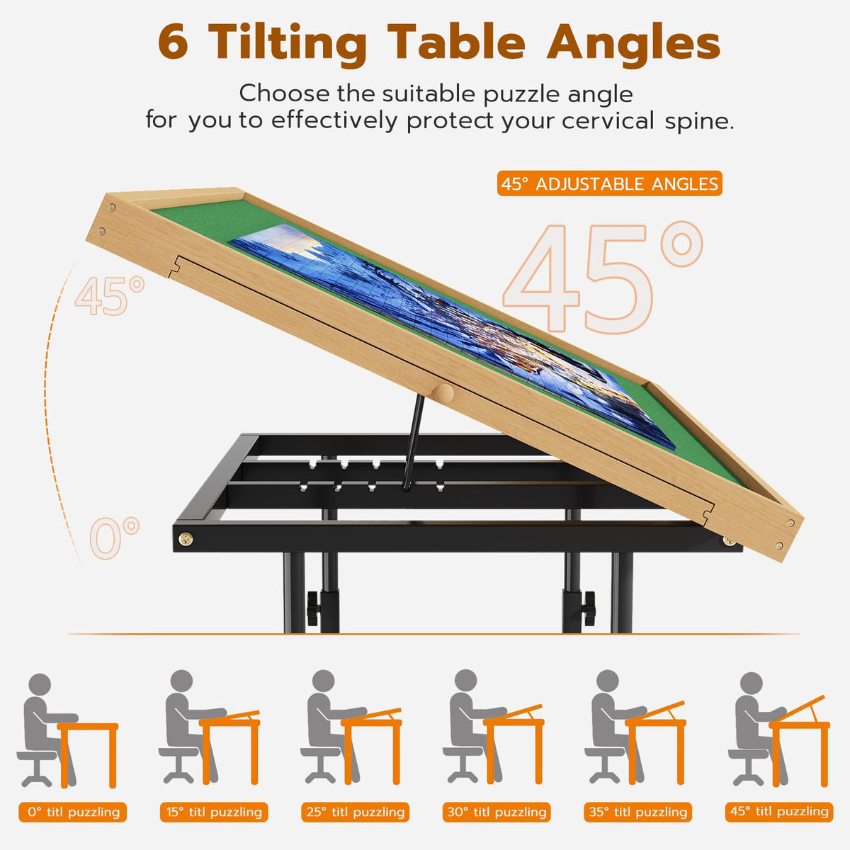 Upvercy non-slip surface and edge stoppers protect puzzles during tilts