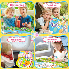 Uranus&No.1 Easter sticker book 6-pack portable handle — travel-friendly crafts.