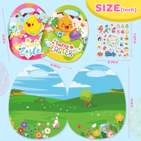 Uranus&No.1 Easter sticker book 6-pack scene — rabbit and carrots encourage imaginative play.