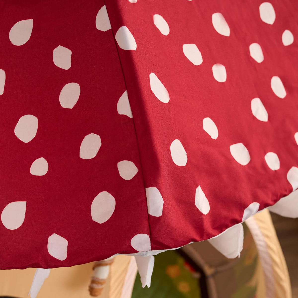 Urban Creations Enchanted Mushroom Tent door and windows invite peek play.