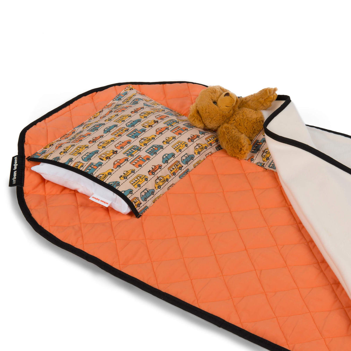 Urban Infant Tot Cot Nap Mat with double-sided no-pill fleece blanket for warmth