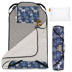 Urban Infant Tot Cot Nap Mat with cover and pillow for portable preschool comfort.