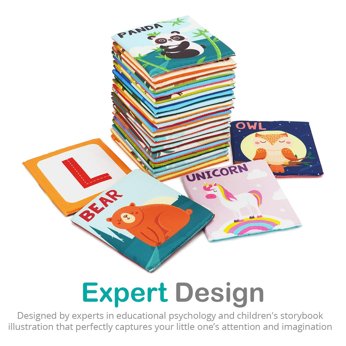 Urban Kiddy Zoo Alphabet Cards with animal icons, engaging visuals for early learning.