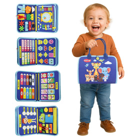 URBAN TOYS Montessori Busy Board with buckles to practice dressing skills