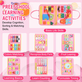 URBAN TOYS Montessori Busy Board laces promote precise finger movements during everyday play.