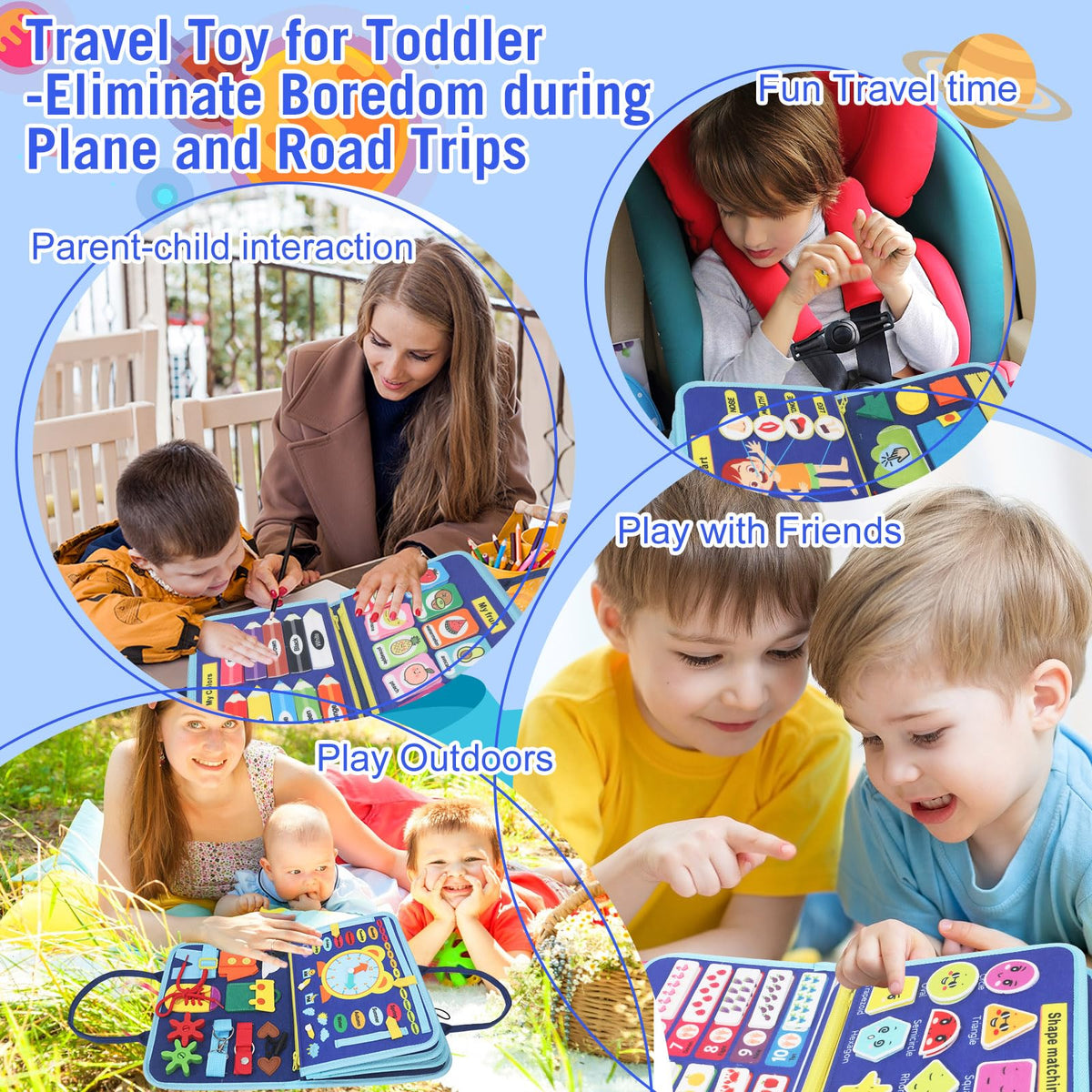 URBAN TOYS Busy Board with laces enhances tactile exploration and sequencing