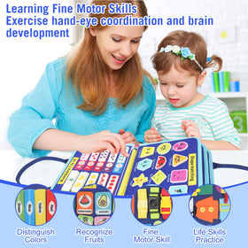 URBAN TOYS Busy Board tactile textures stimulate sensory exploration for toddlers