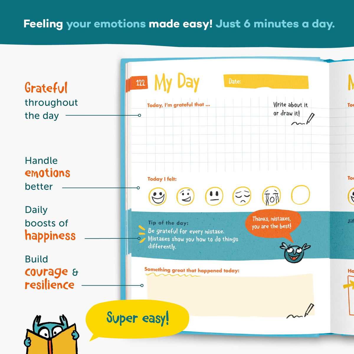 UrBestSelf 6-Minute Kids Diary gratitude page supports positive daily reflection.