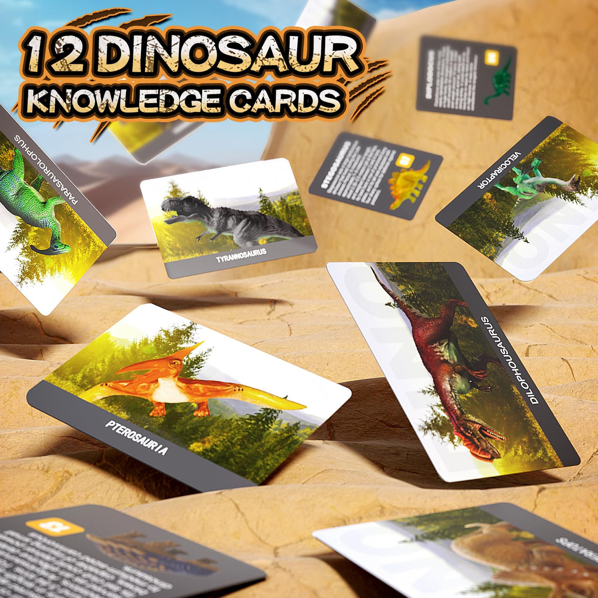 Uregoio 12 dinosaur eggs dig kit blind-box excitement motivates imaginative play during digging.