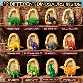 Uregoio 12 dinosaur eggs dig kit digging tools bring authentic archaeologist experience to kids.