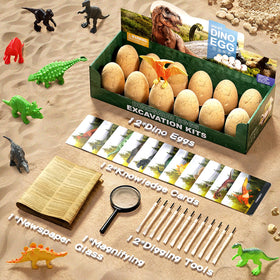 Uregoio 12 dinosaur eggs dig kit party favors promote shared discovery in classrooms and gatherings.