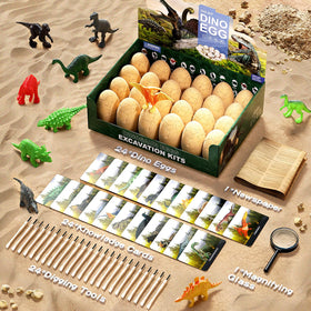 Colorful, gift-ready display box for Uregoio’s dinosaur dig kit