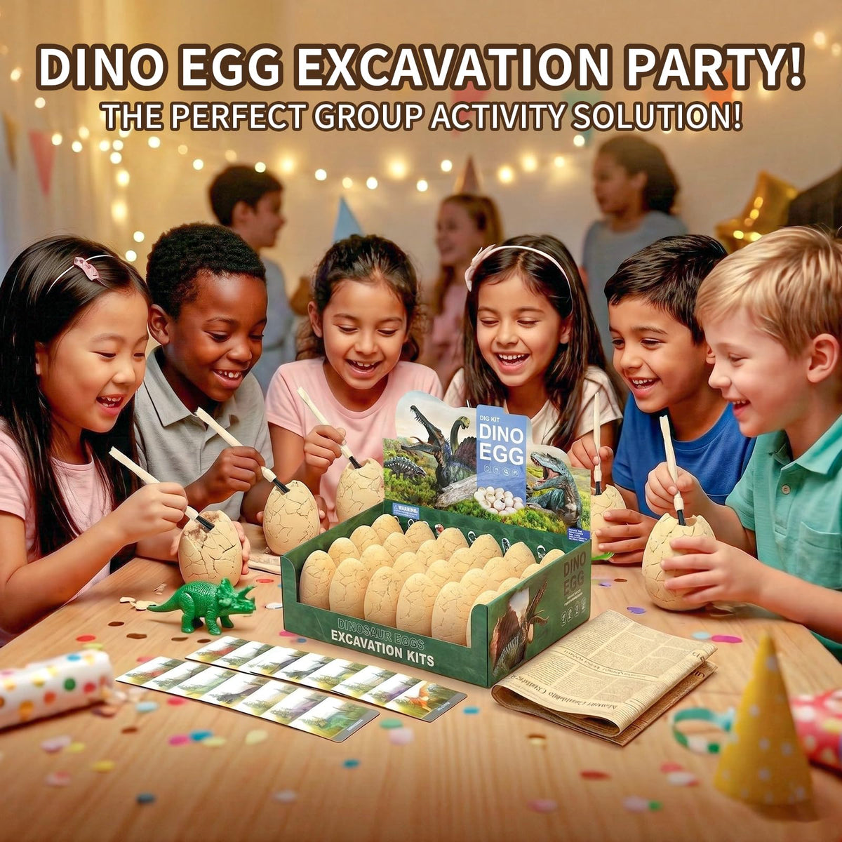 Dinosaur dig kit party favors from Uregoio for celebrations