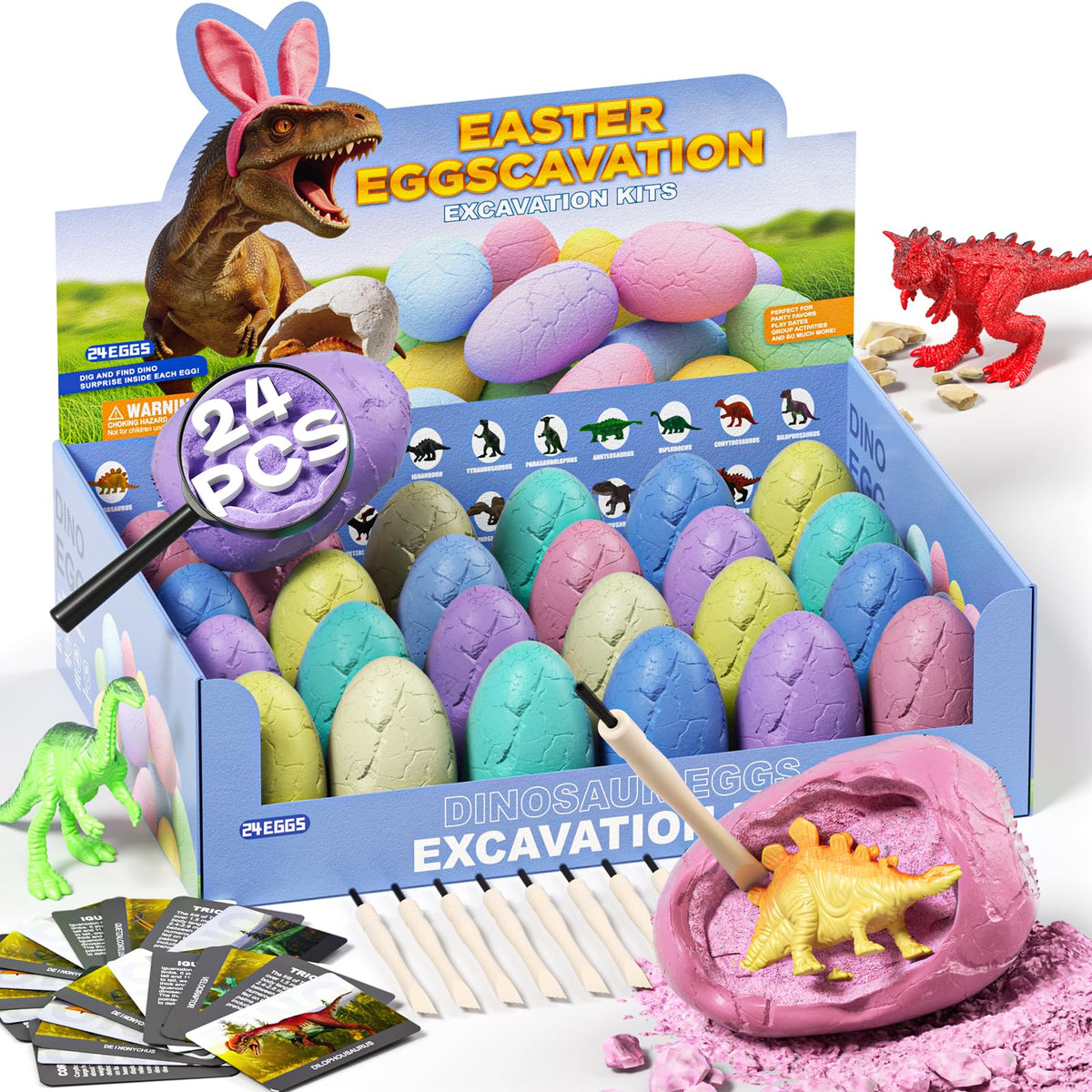 Uregoio dino eggs excavation kit cover with colorful eggs for immersive hands-on play