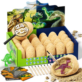 Uregoio dinosaur eggs glow in the dark for exciting nighttime play.